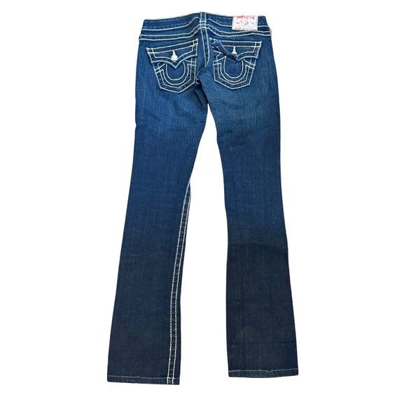 True Religion Dark Wash Women’s Bootcut Jeans Size 25 Denim Crystal Detail USA-M - Picture 1 of 9